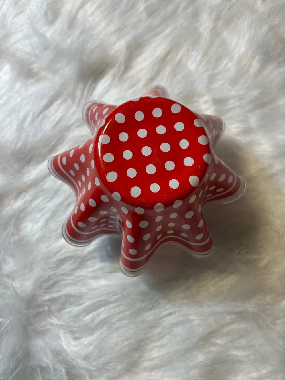 Chance Brothers Red/White Polka Dot Handkerchief Vase